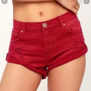 Red One Teaspoon Shorts